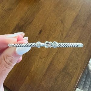 🤍David Yurman Sterling Silver Buckle Bracelet with Diamonds 🤍